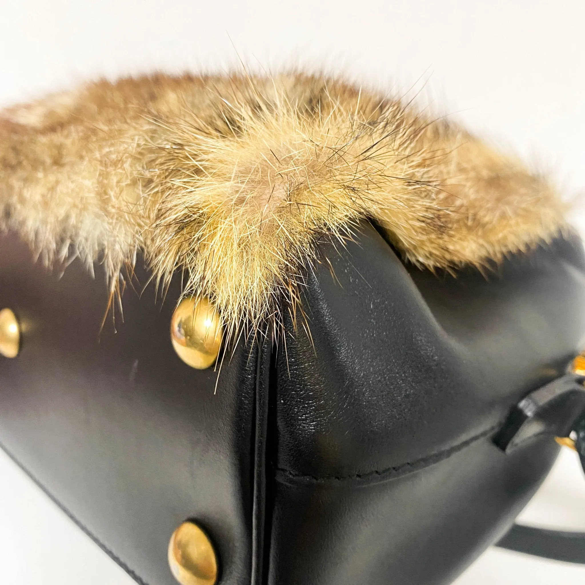 Classic Baby Duffle Bag Leather with Fur