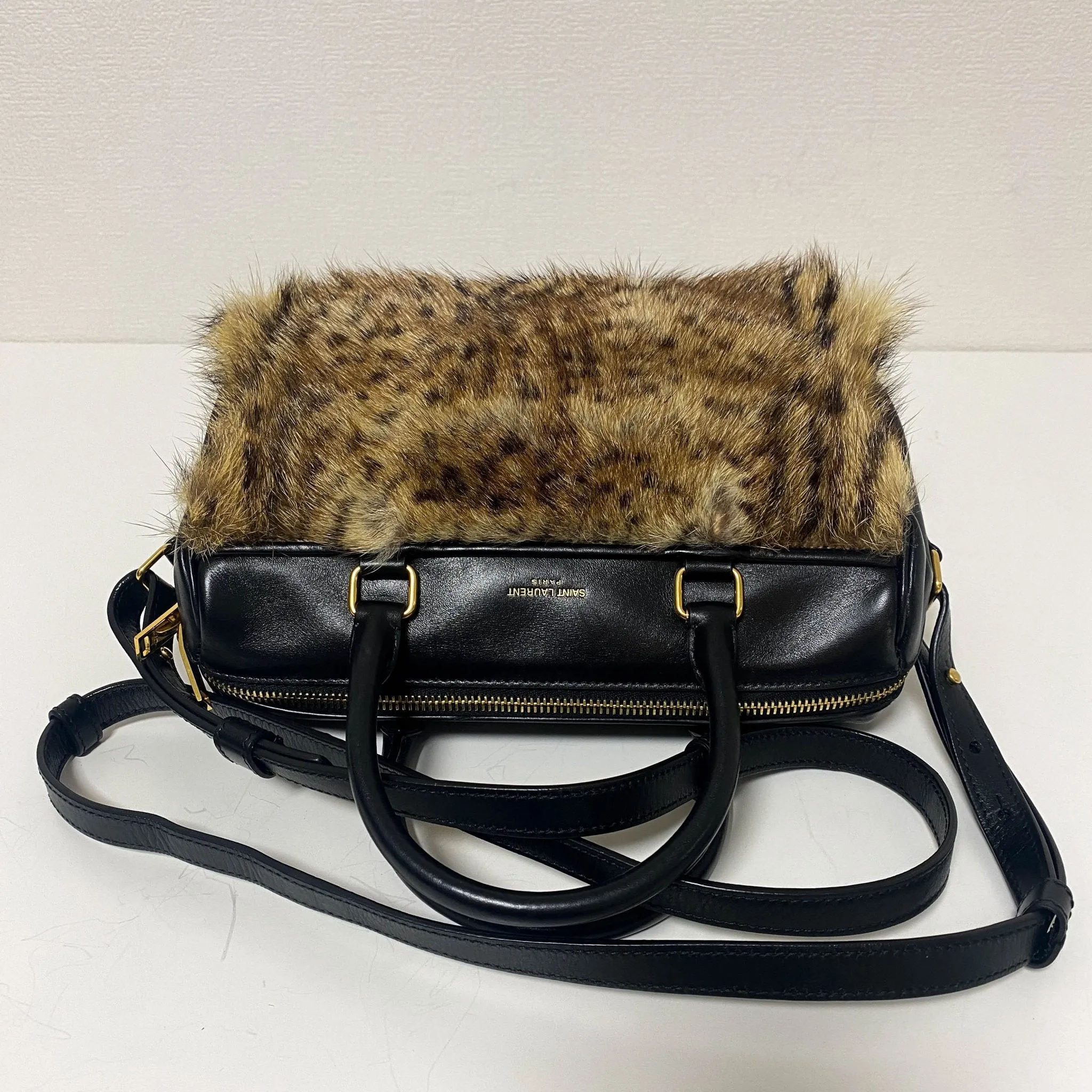 Classic Baby Duffle Bag Leather with Fur