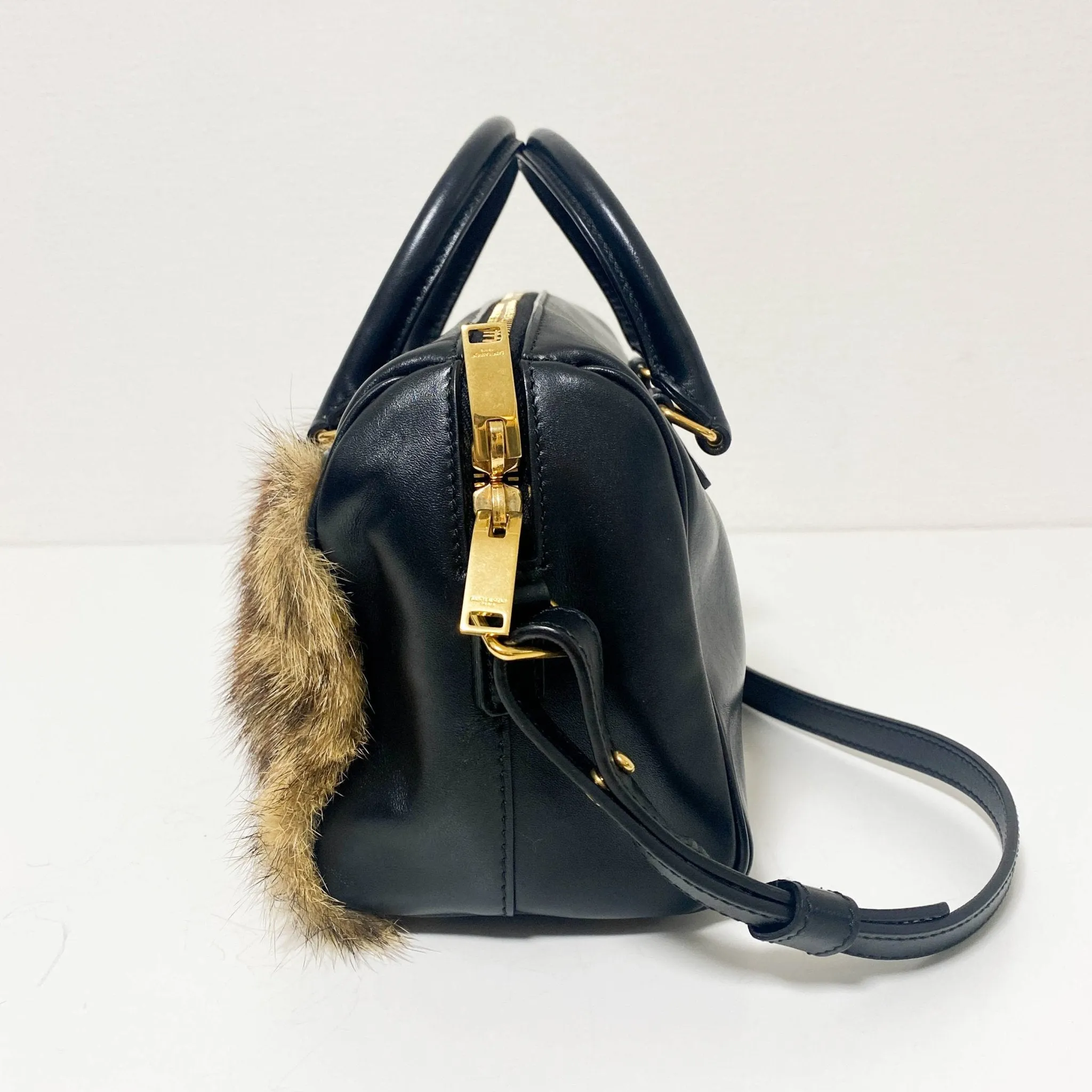 Classic Baby Duffle Bag Leather with Fur