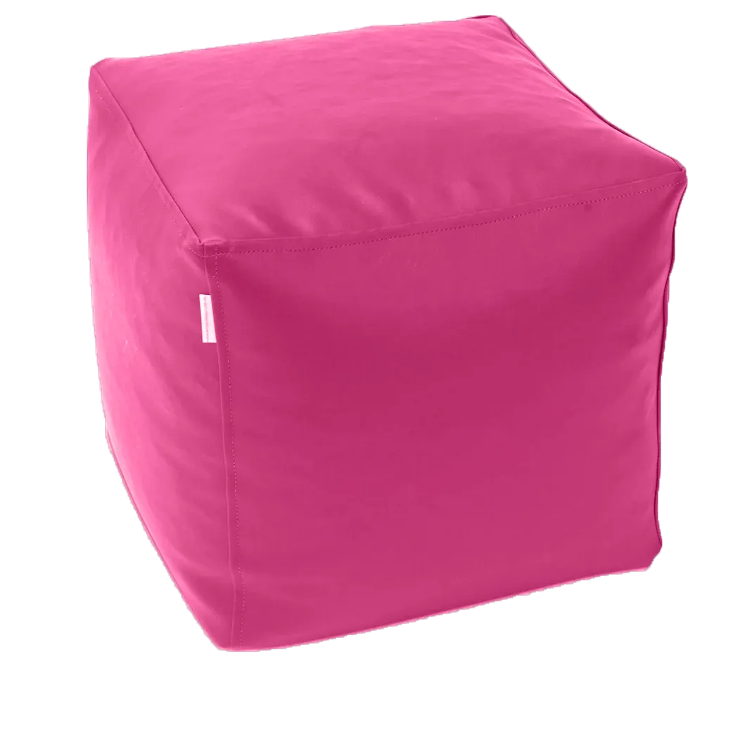 Classic Cube Vinyl Austex Ottoman in Assorted Colours