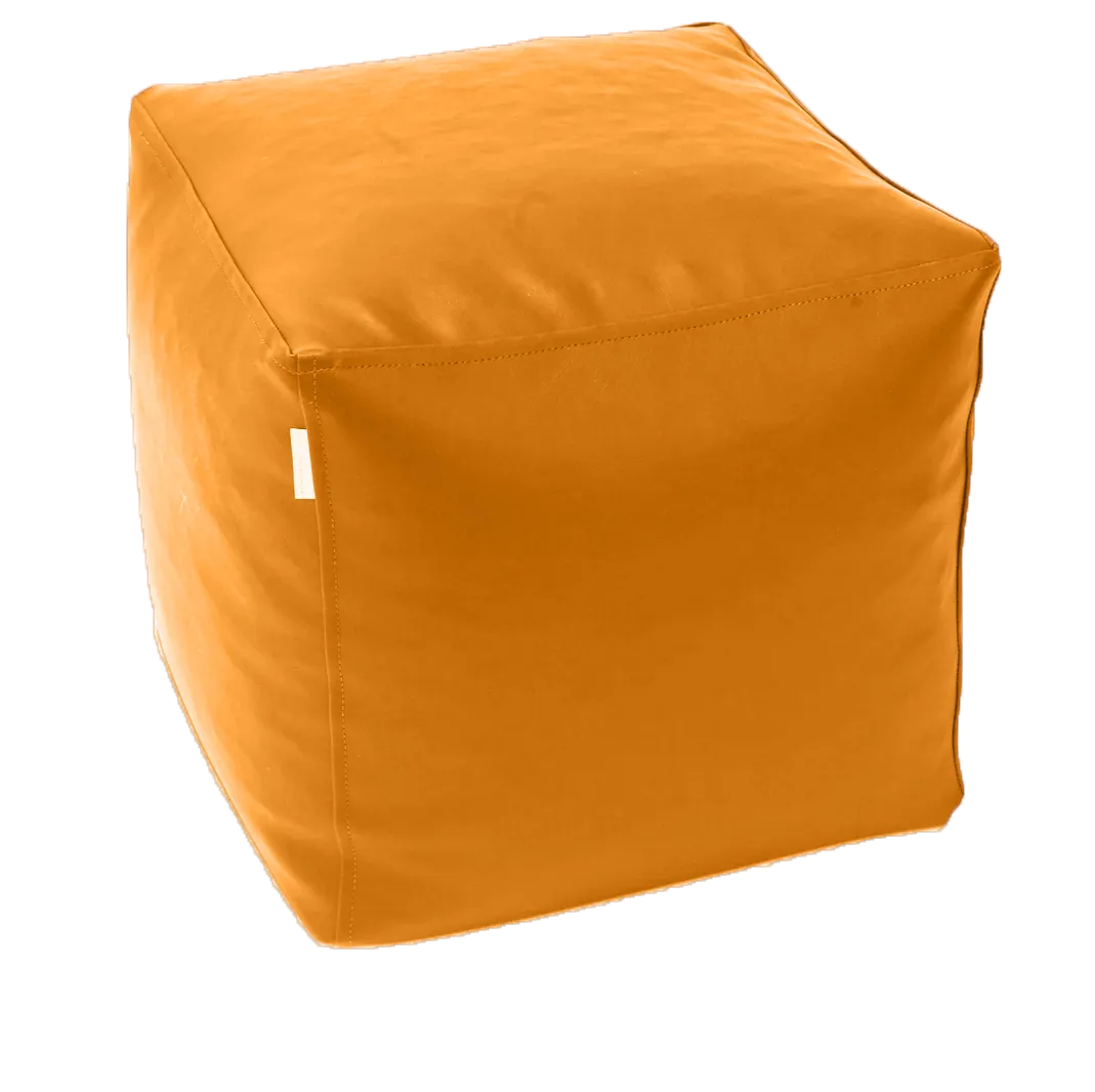 Classic Cube Vinyl Austex Ottoman in Assorted Colours