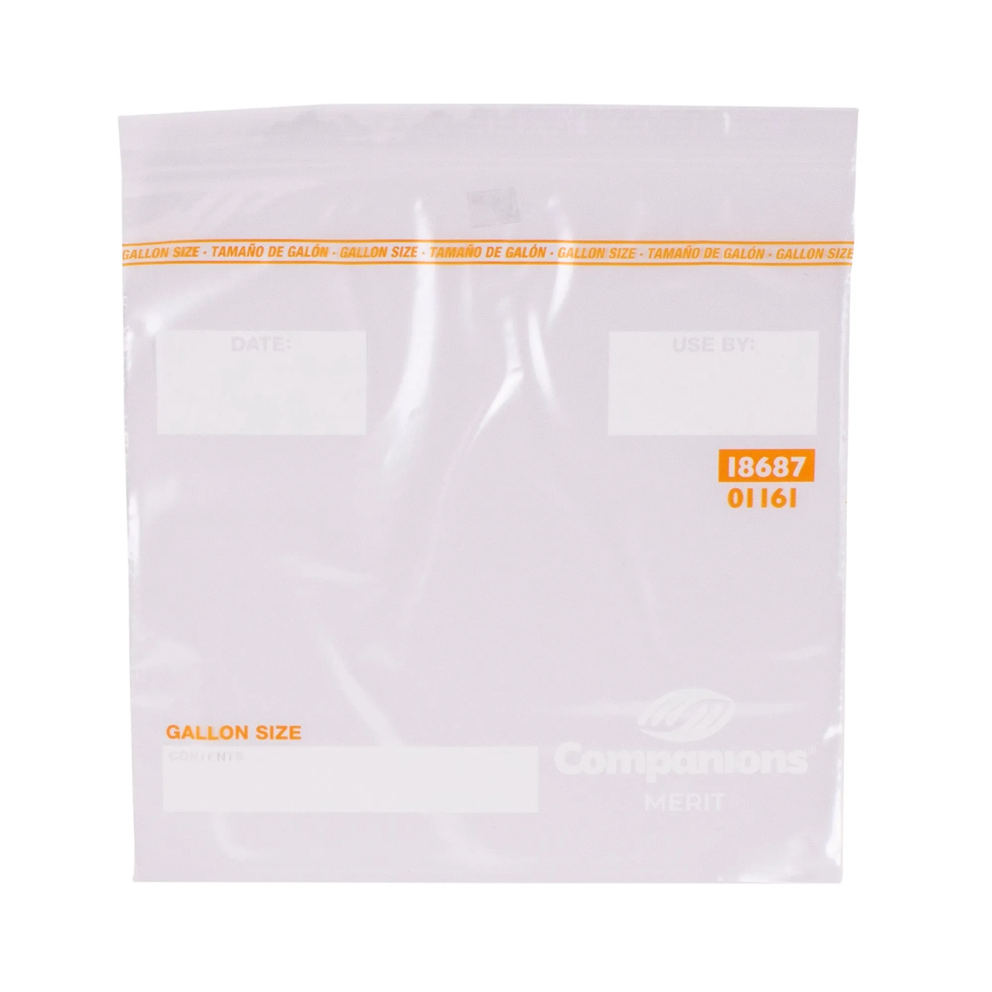 Companions Merit Reclosable Gallon Bag-Clear Flat Stack Pack-250 Each-250/Box-1/Case