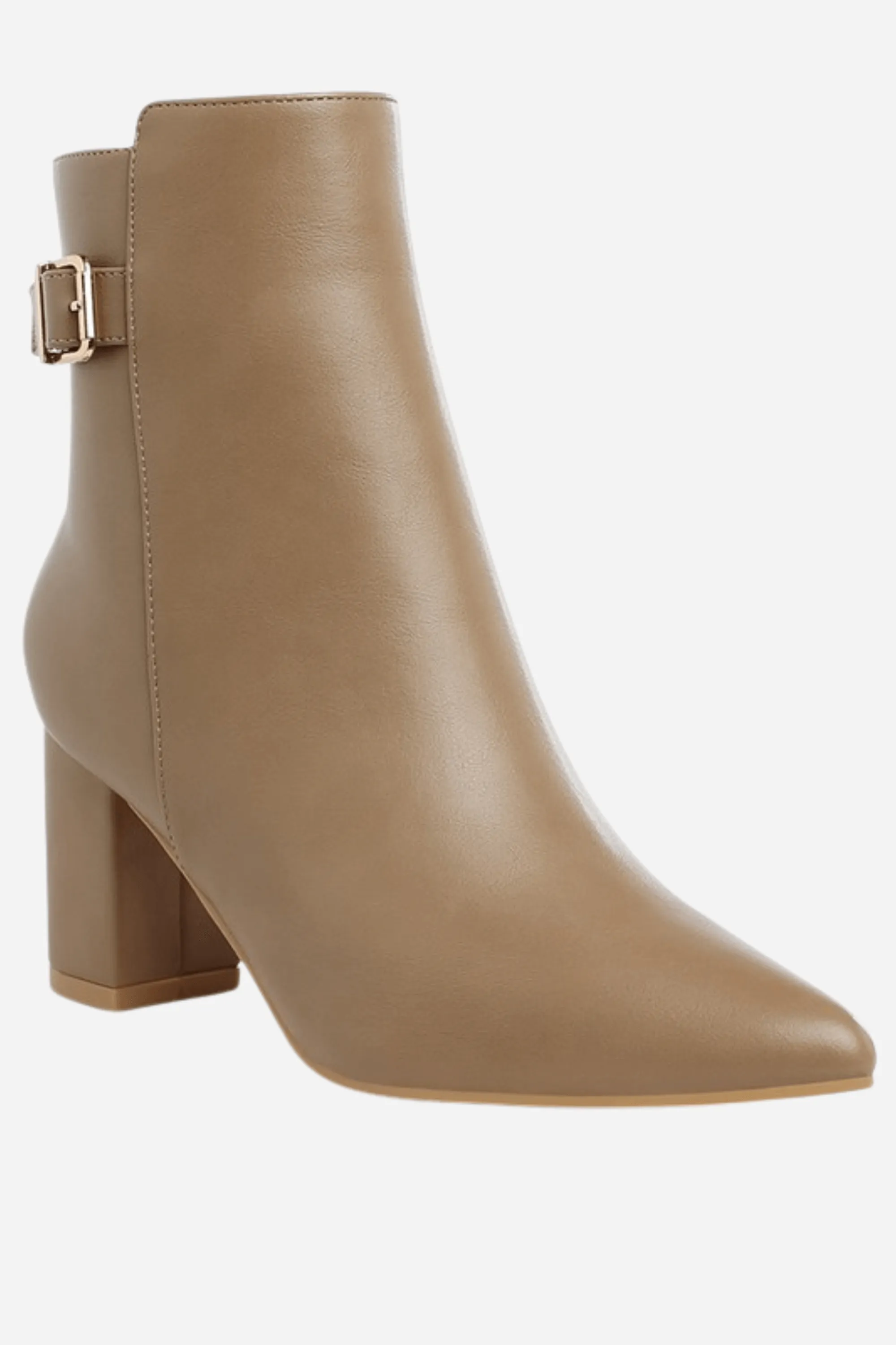 Conchos Belt Detail Block Heel Boots
