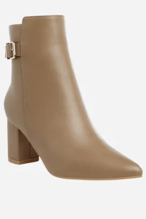 Conchos Belt Detail Block Heel Boots