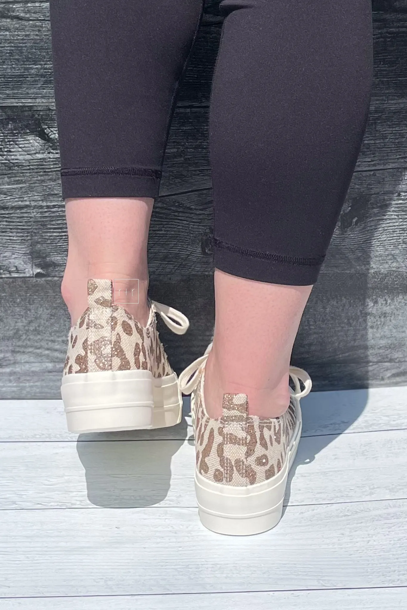 Corkys Take The Lead Tan Sparkle Leopard Sneaker