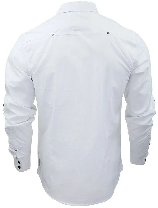 Creed Pinstripe Shirt in Optic White - Dissident