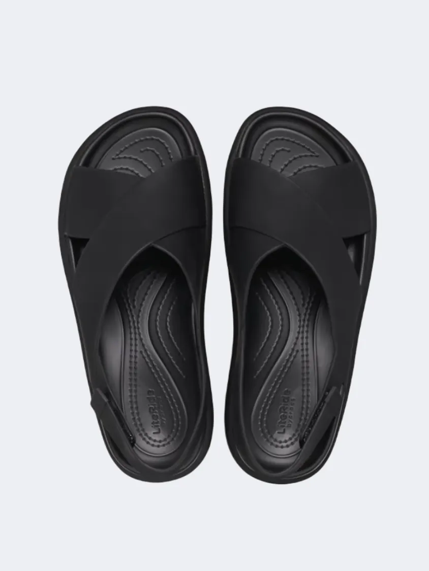 Crocs Brooklyn Luxe Cross Strap Women Lifestyle Sandals Black
