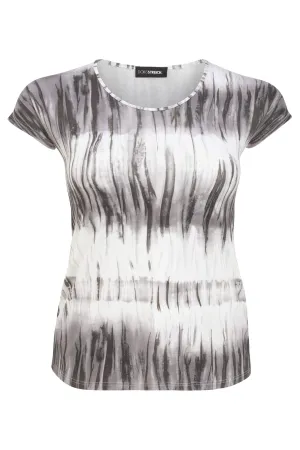Doris Streich 515 477 89 White Black Print T-Shirt