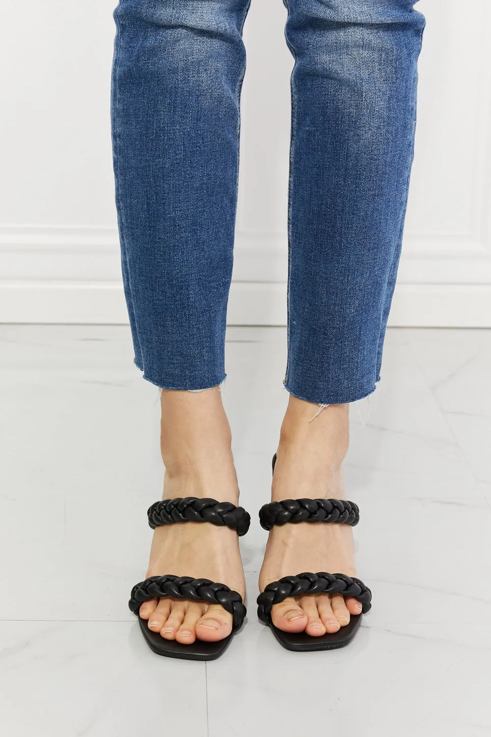 Double Braided Block Heel Sandal