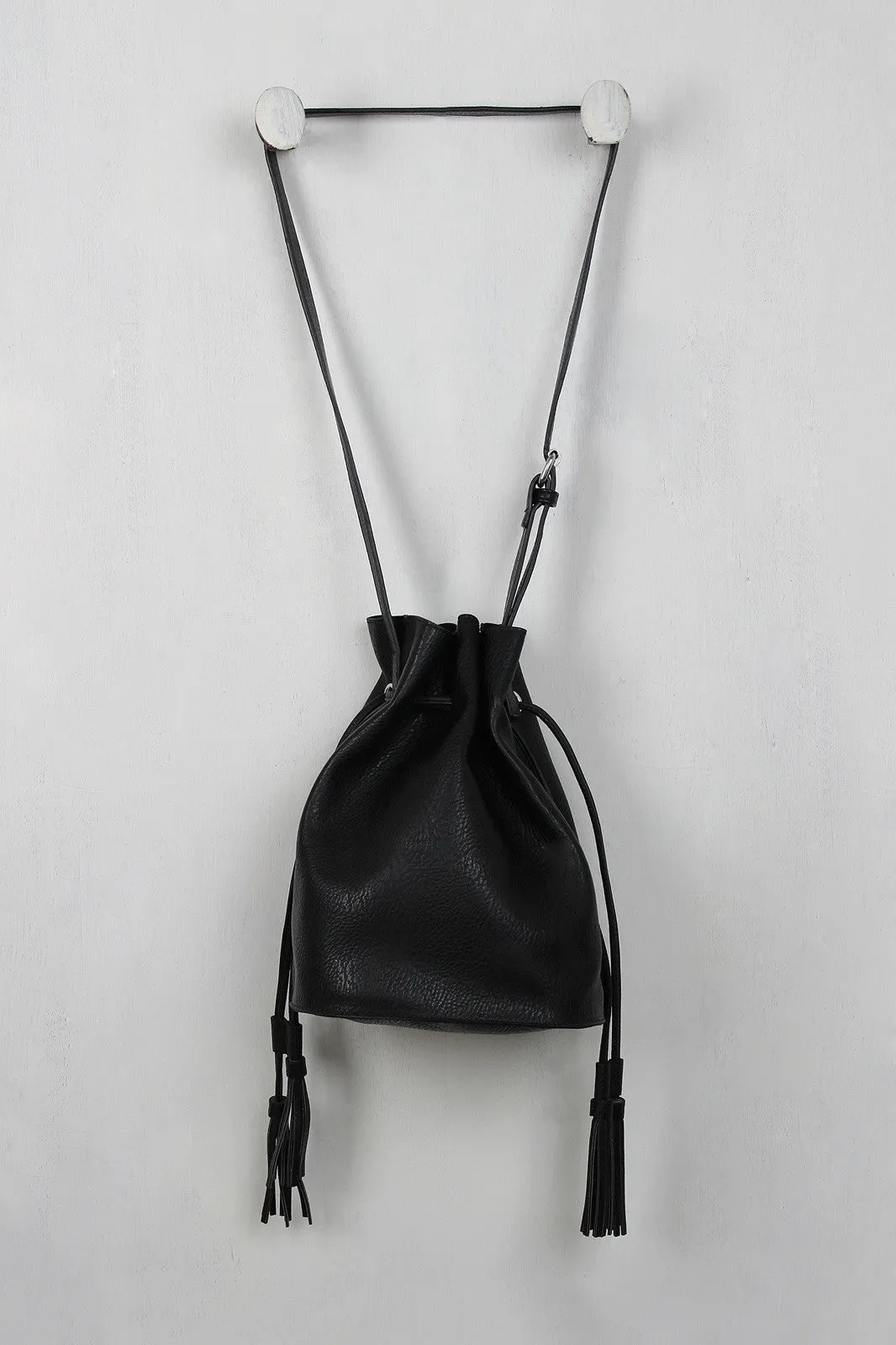 Double Tassel Drawstring Bucket Bag