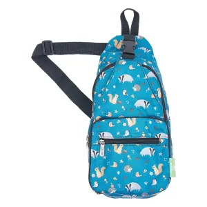 Eco Chic Lightweight Foldable Crossbody Bag Teal Woodland