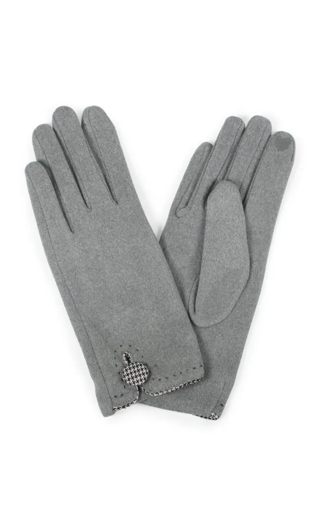 EGL3564 HOUNDSTOOTH BUTTON GLOVES (12prs Pack)