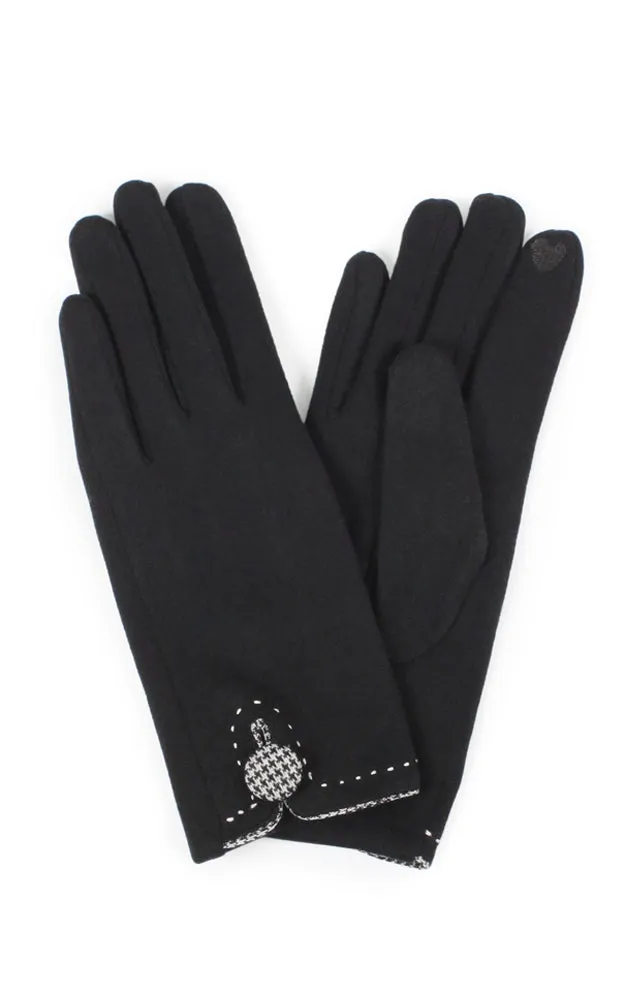 EGL3564 HOUNDSTOOTH BUTTON GLOVES (12prs Pack)