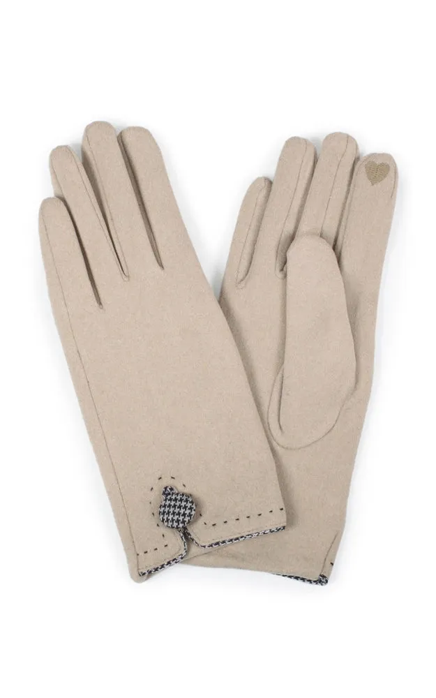 EGL3564 HOUNDSTOOTH BUTTON GLOVES (12prs Pack)