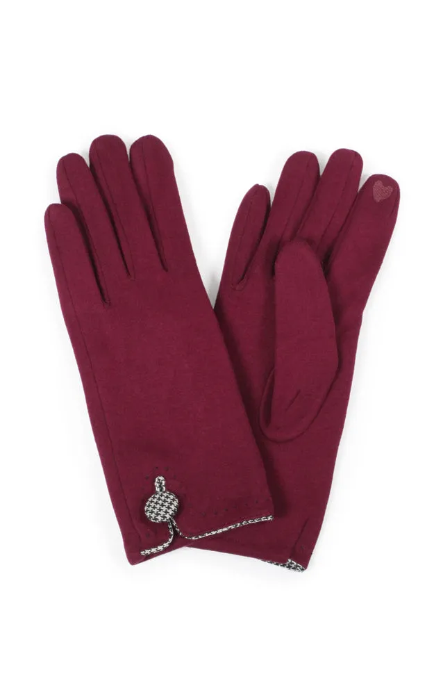 EGL3564 HOUNDSTOOTH BUTTON GLOVES (12prs Pack)