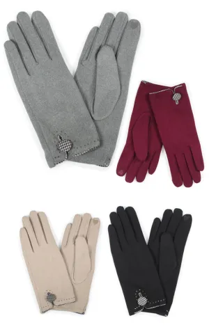 EGL3564 HOUNDSTOOTH BUTTON GLOVES (12prs Pack)