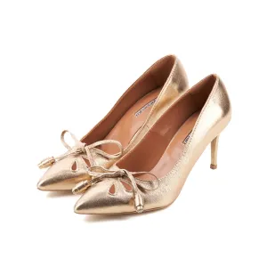 Fairy Glass golden leather pumps