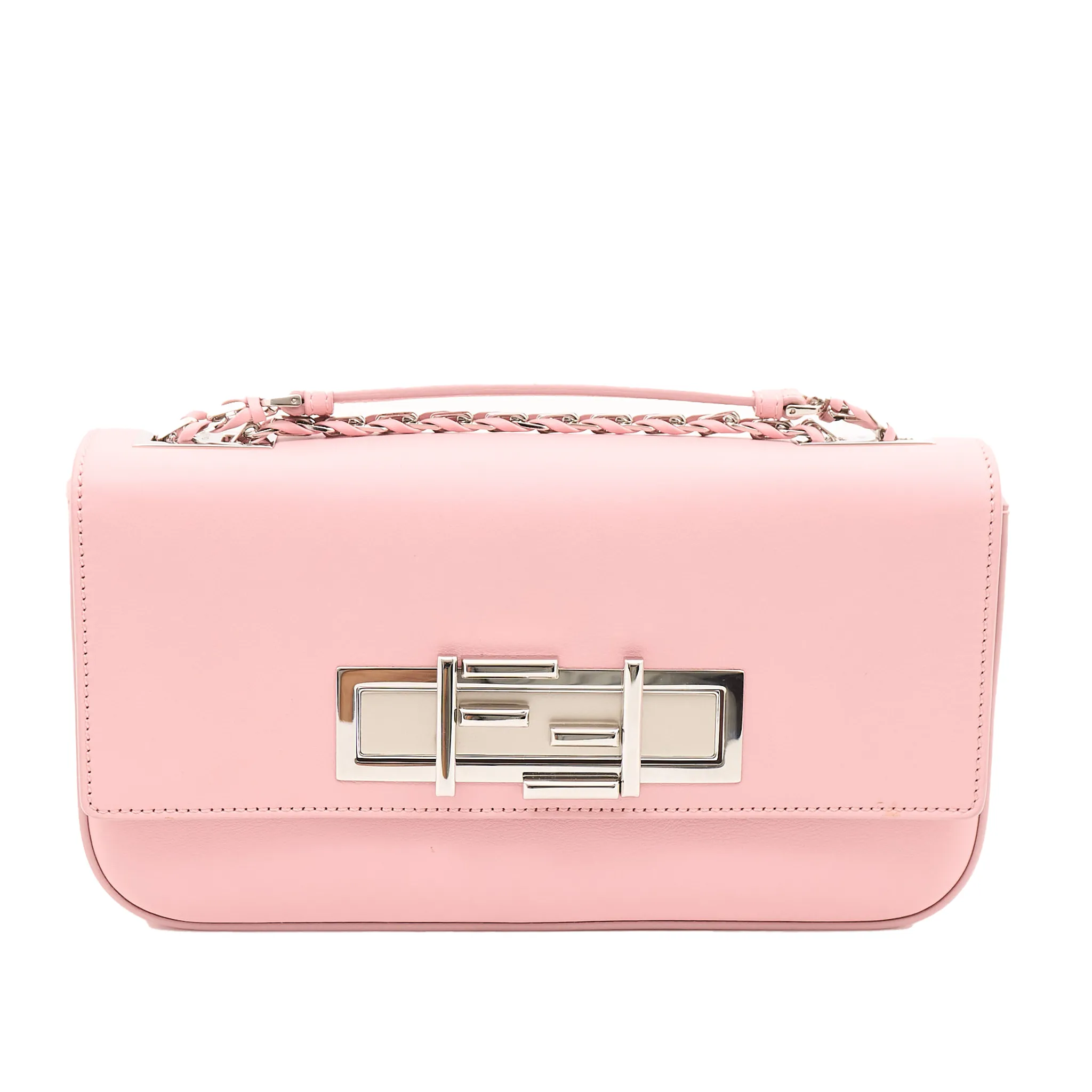Fendi Pink Leather 3 Baguette Crossbody Bag