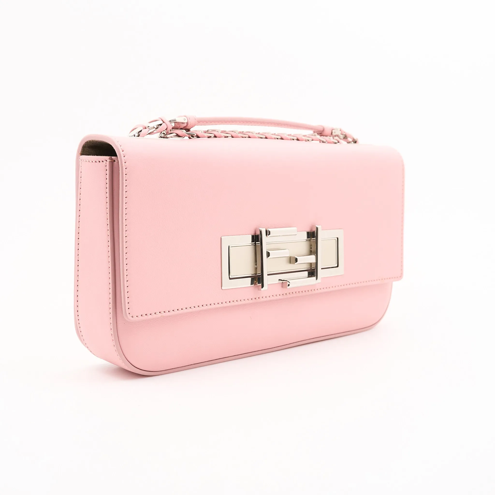 Fendi Pink Leather 3 Baguette Crossbody Bag