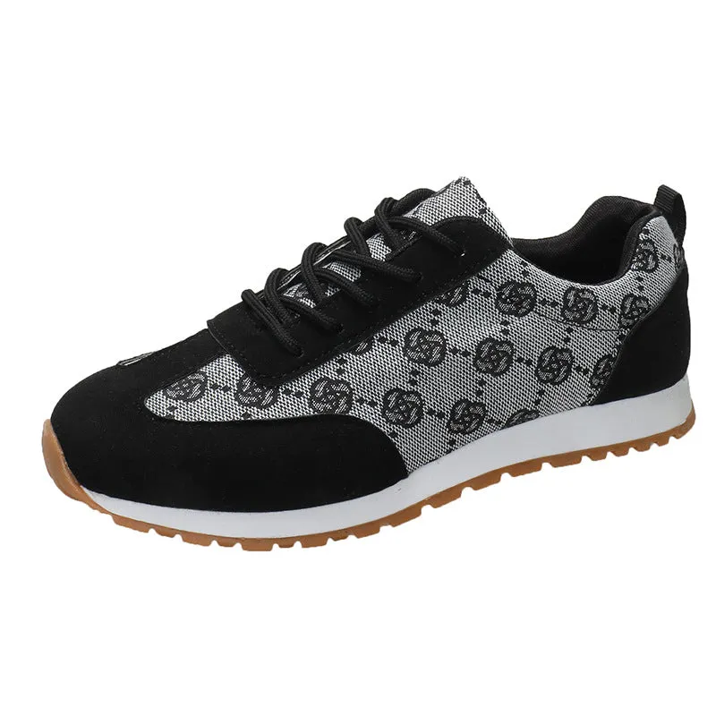 Floral Contrast Round Toe Sneakers