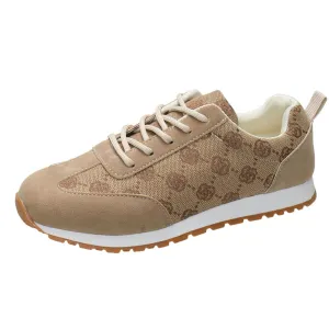 Floral Contrast Round Toe Sneakers