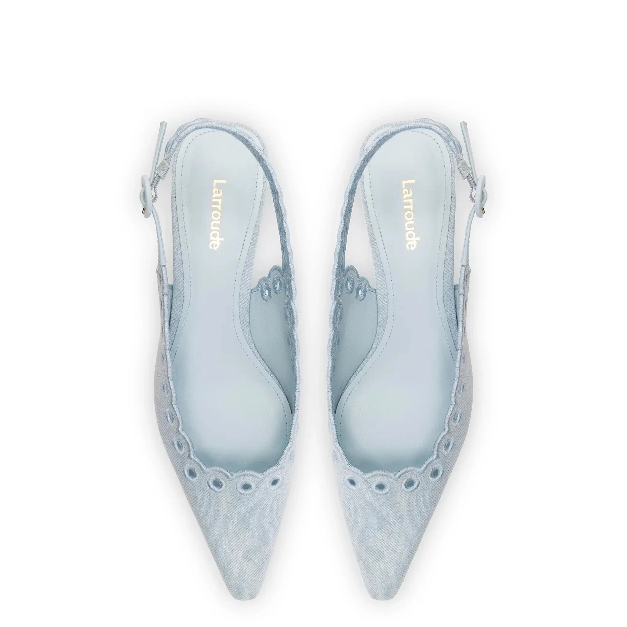 Florence Broderie Pump In Maya Denim