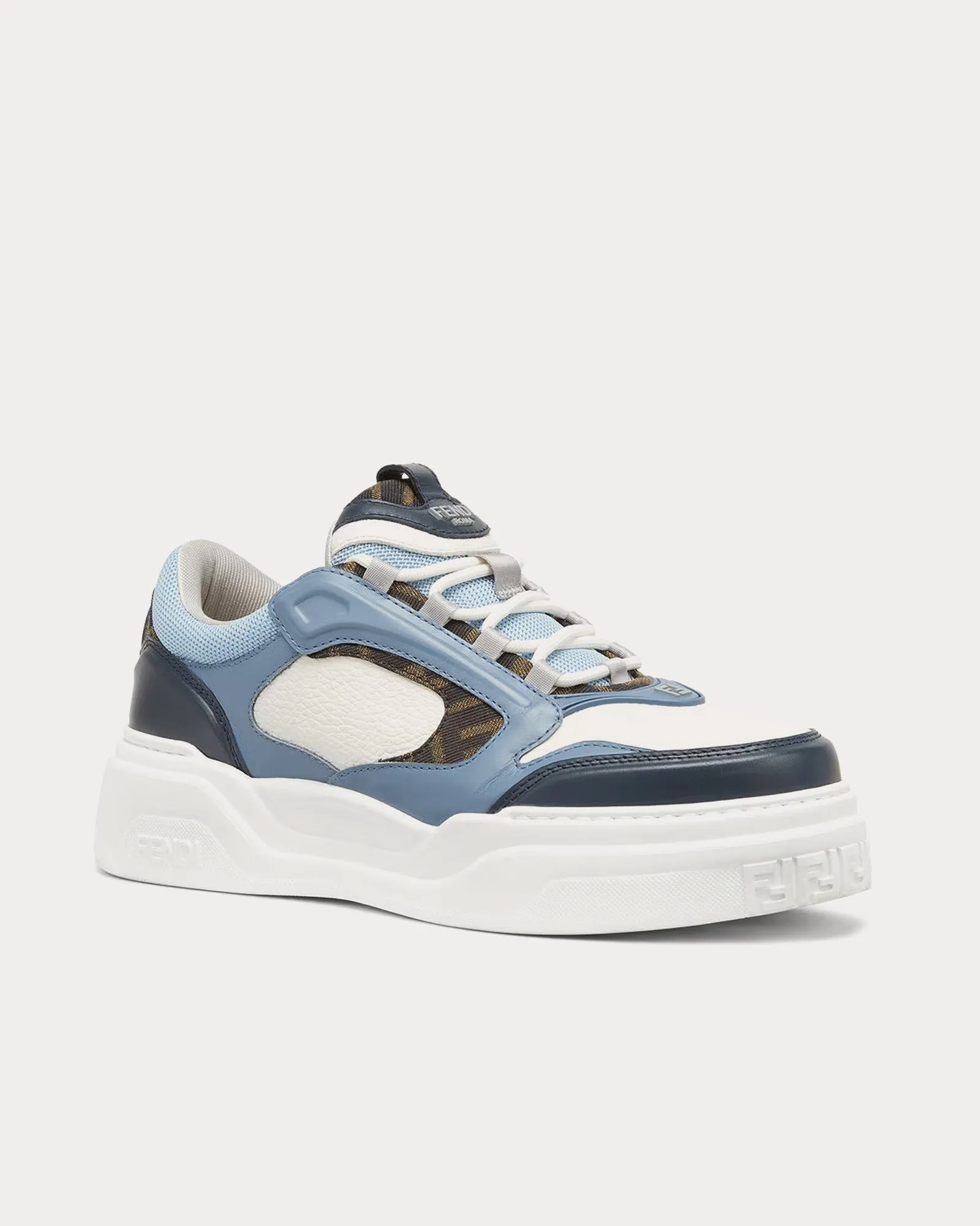 Force Leather White / Light Blue / Blue Low Top Sneakers