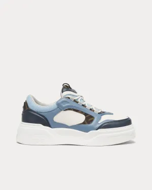 Force Leather White / Light Blue / Blue Low Top Sneakers