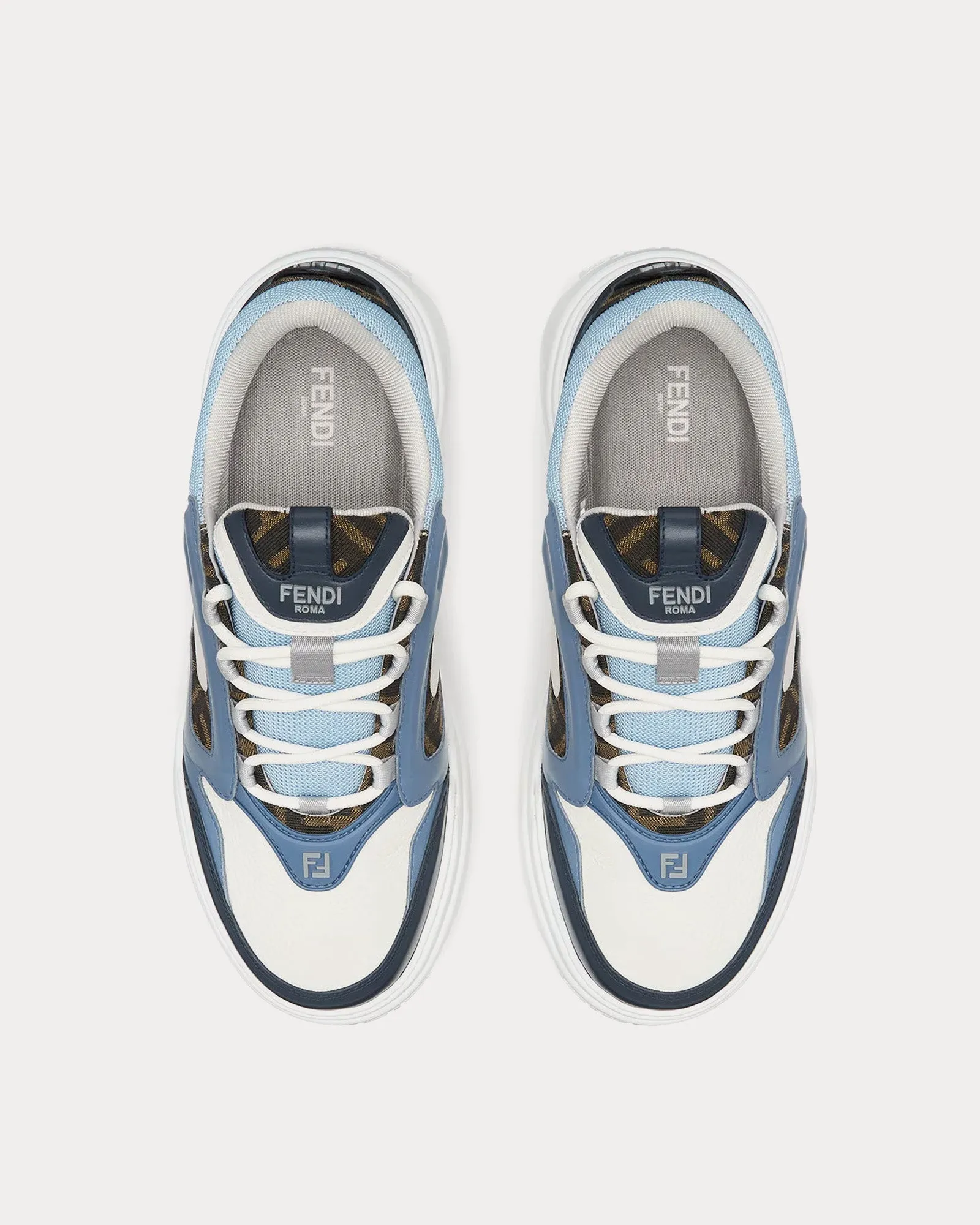 Force Leather White / Light Blue / Blue Low Top Sneakers