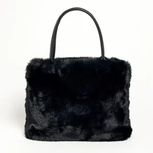Fur Tote Handle Purse