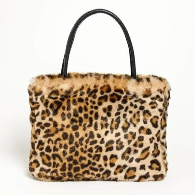 Fur Tote Handle Purse