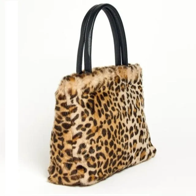 Fur Tote Handle Purse