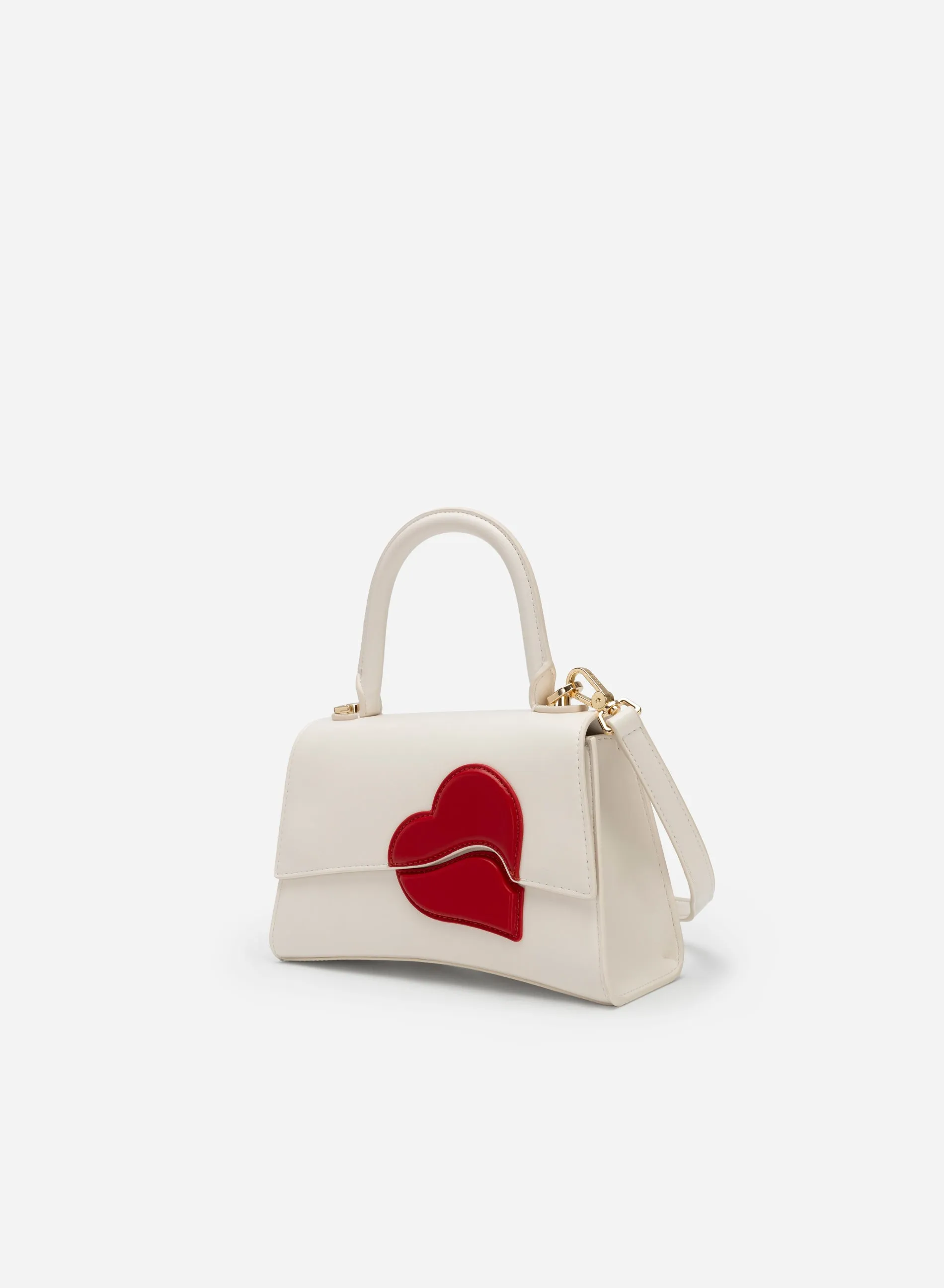 Geometric Heart Pattern Handbag - Love Limited Edition - Cream