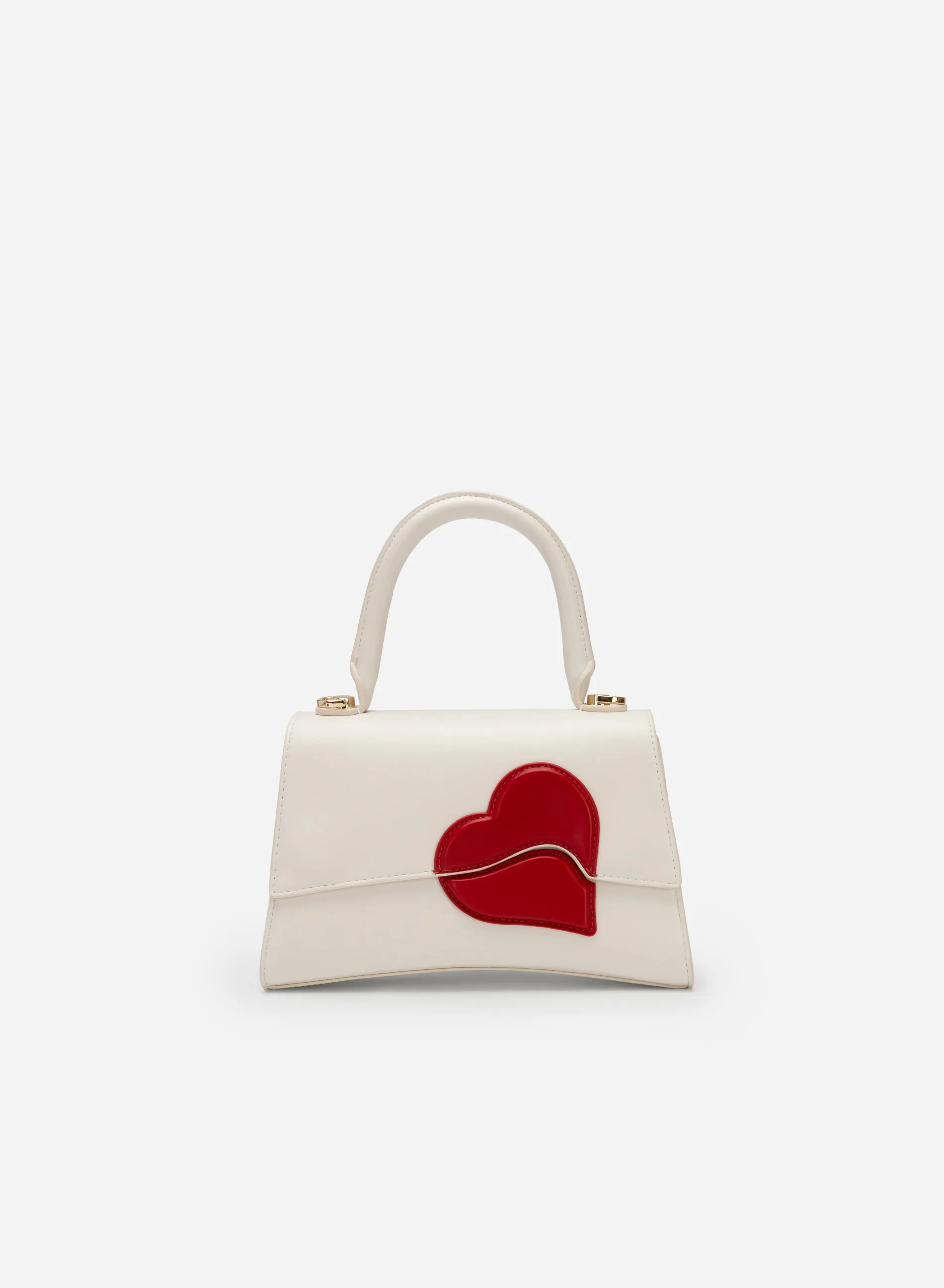 Geometric Heart Pattern Handbag - Love Limited Edition - Cream