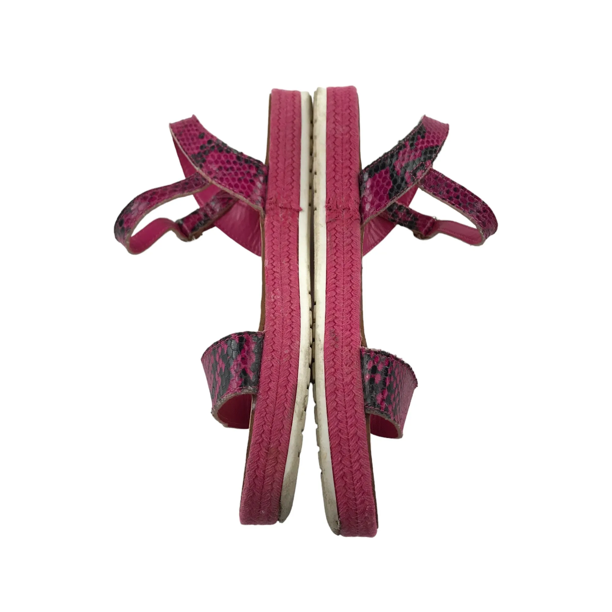 George Sandals Shoe Size 4 Fuchsia Scale Design