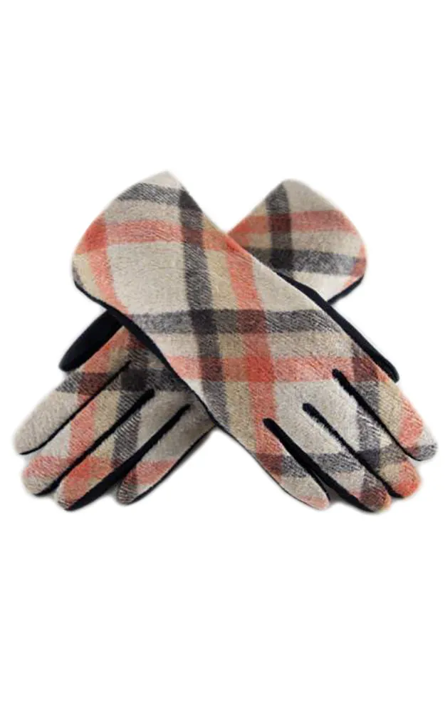 GL12284 Diamond Plaid Pattern Gloves 6prs Pack