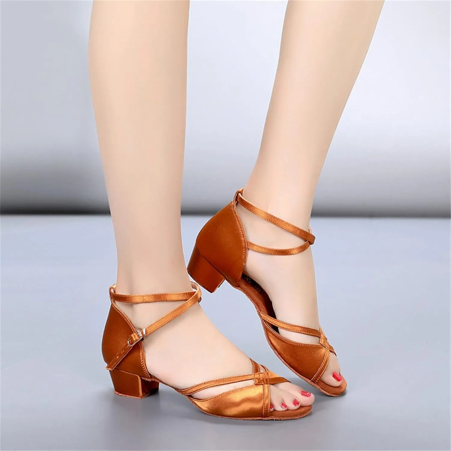 Glitter Children Girl's Ballroom Latin Tango Dance Shoes Heeled Shoes Ballroom Shoes Light up Shoes for Girls Size