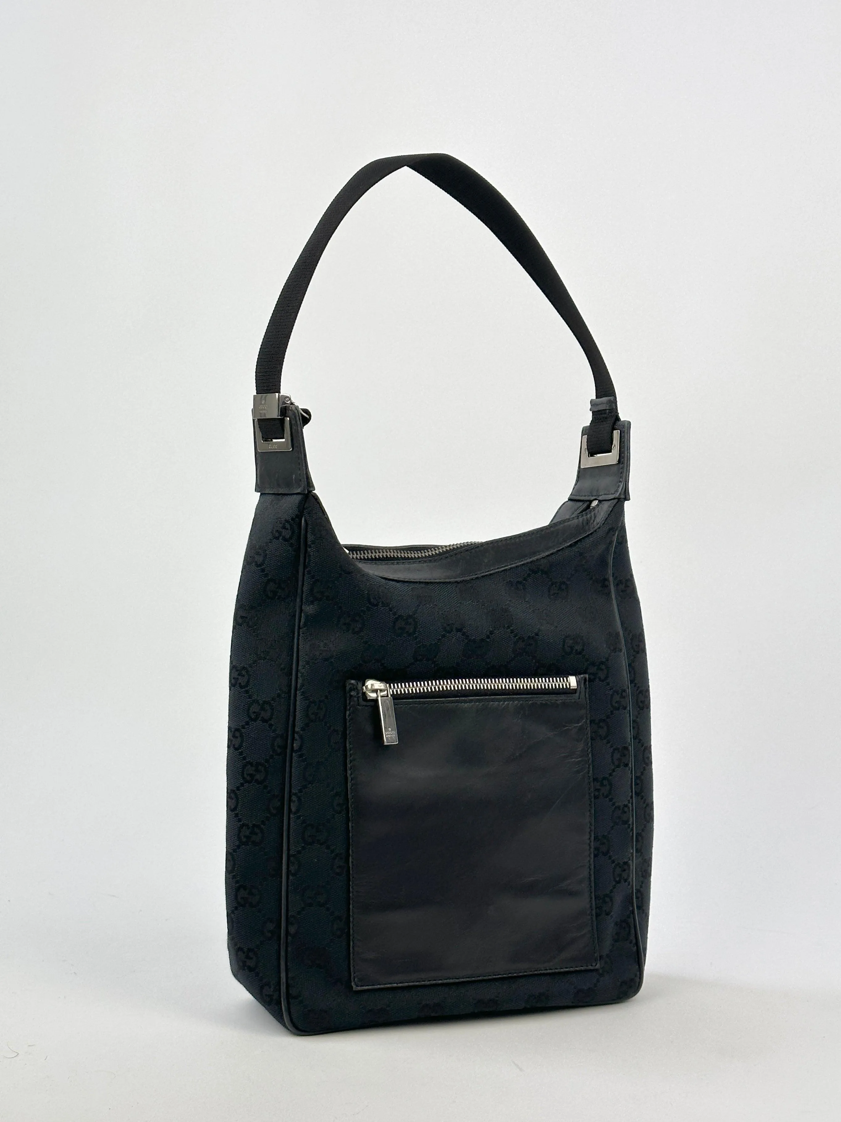 Gucci GG Monogram Canvas Leather Shoulder Bag