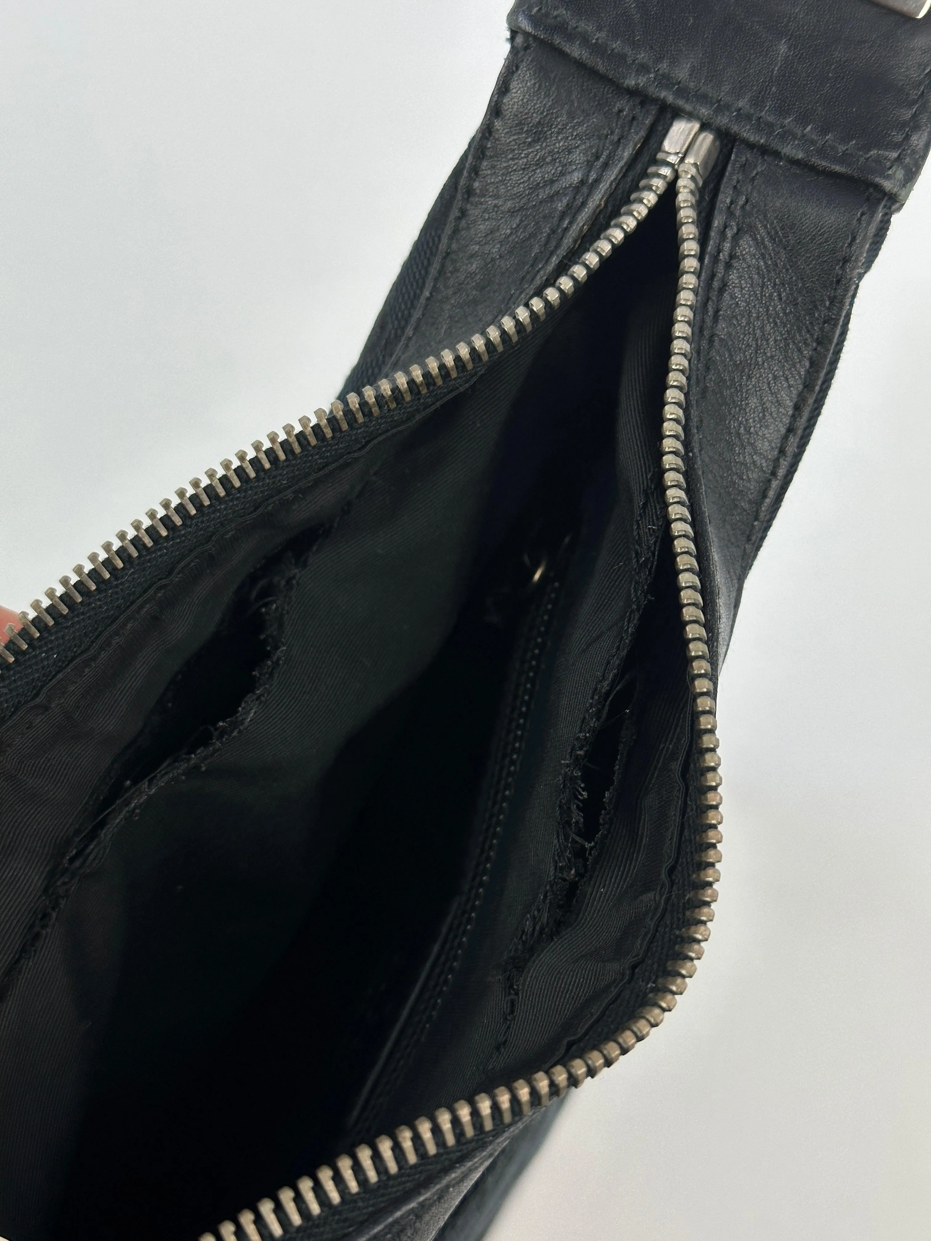 Gucci GG Monogram Canvas Leather Shoulder Bag