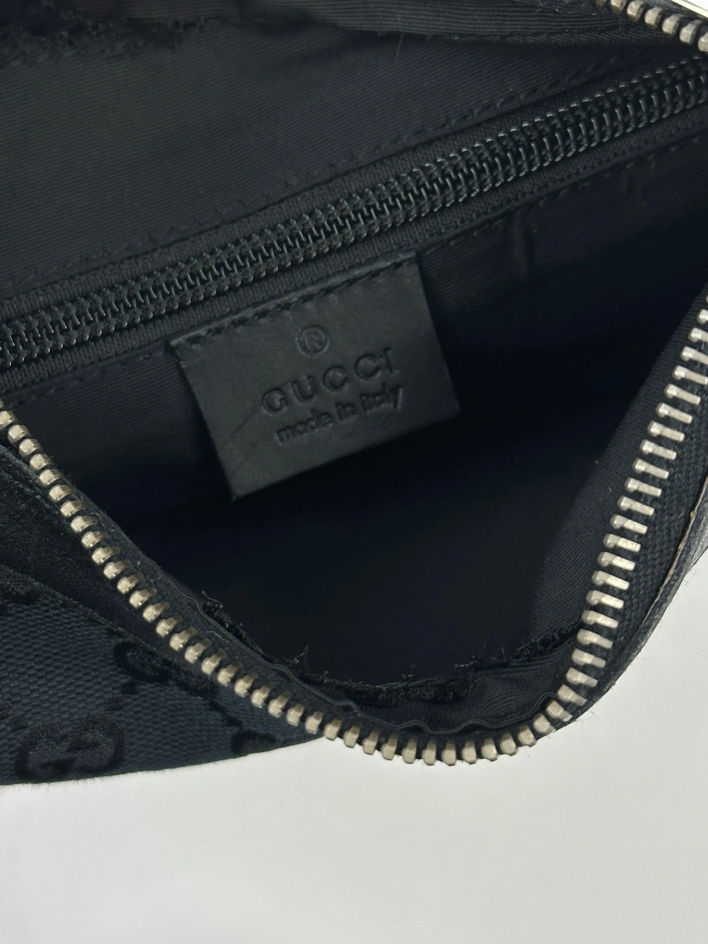 Gucci GG Monogram Canvas Leather Shoulder Bag
