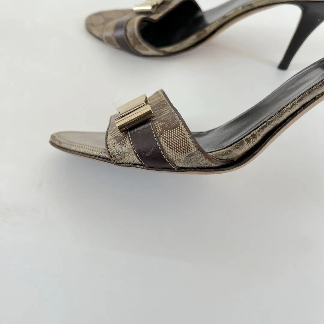 Gucci Guccisima vintage mule sandals with bow on vamp, 38.5