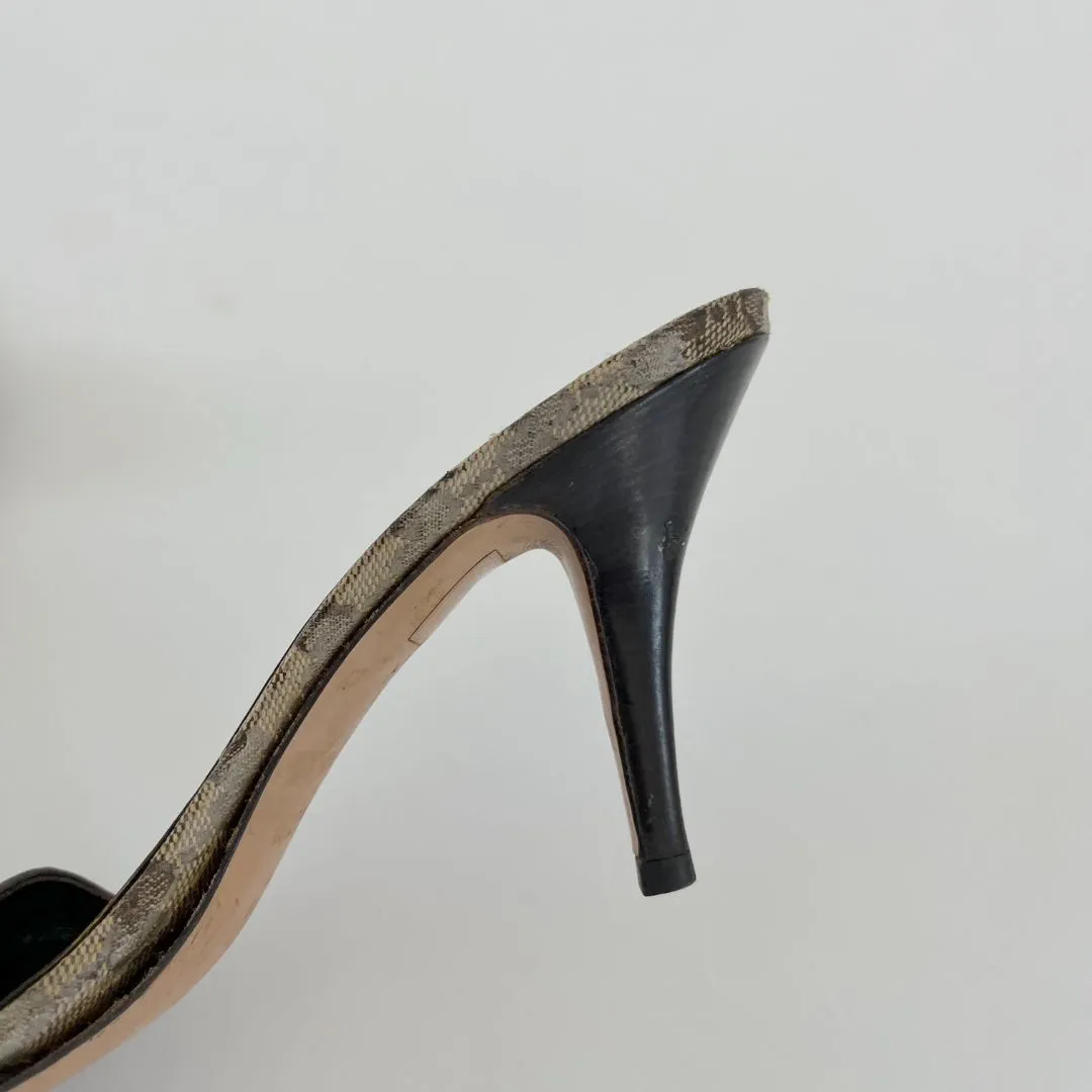 Gucci Guccisima vintage mule sandals with bow on vamp, 38.5