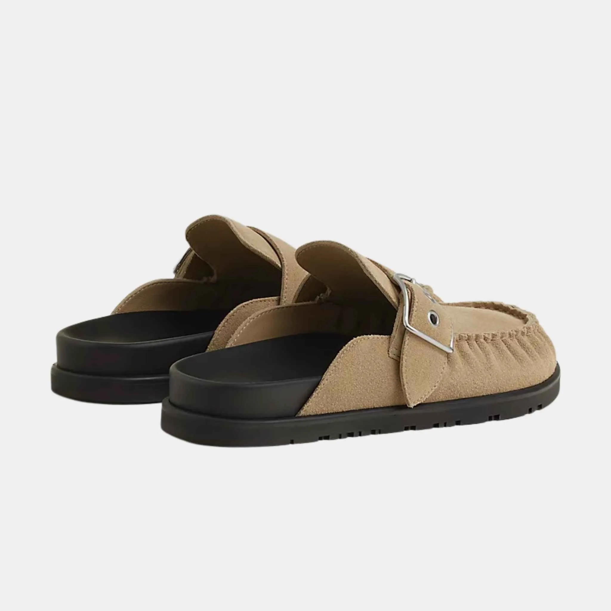 Hermes Key Mules Biege Linen
