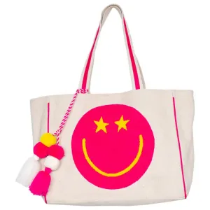 Hot Pink Star Eye Happy Tote