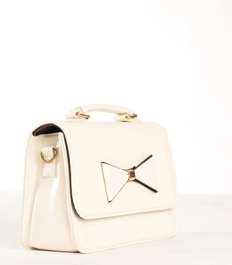 Ivory Bow Tie Shoulder Bag