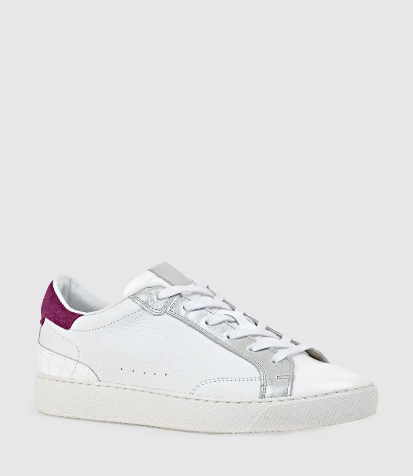 JOSETTE Sneaker with Accents in Patent Combo