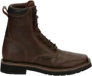 Justin Men's Pulley 8" Steel Toe Work Boot, Aged Bark - 10 D
