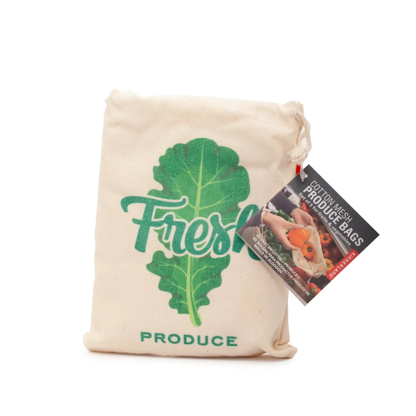 Kikkerland Cotton Mesh Produce Bags Set Of 5