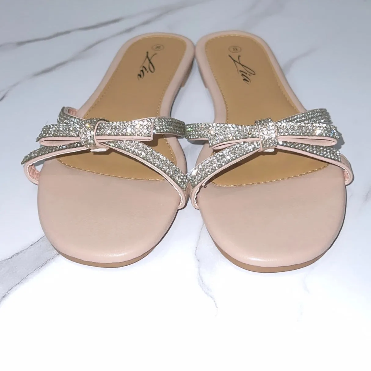 Krystal Rhinestone Sandals - Pastel Pink
