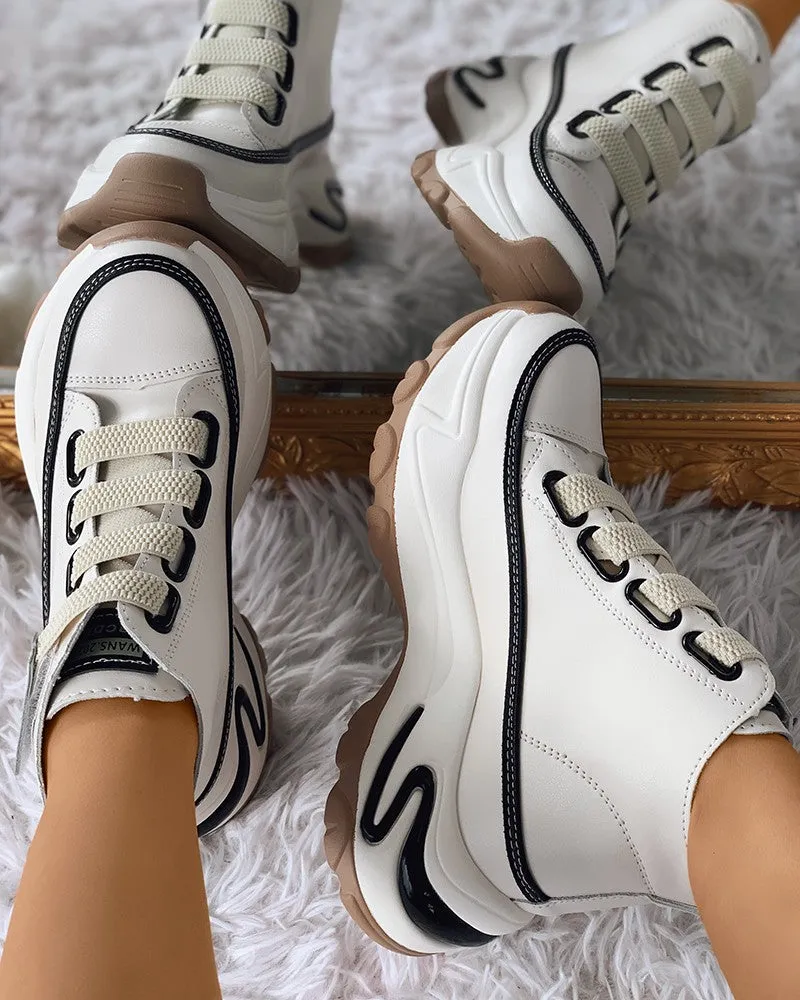 Lace up Front Muffin Sneakers